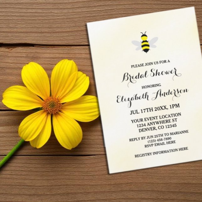 Bride To Bee Bridal Shower Invitation (Creator Uploaded)