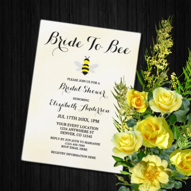 Bride To Bee Bridal Shower Invitation (Creator Uploaded)