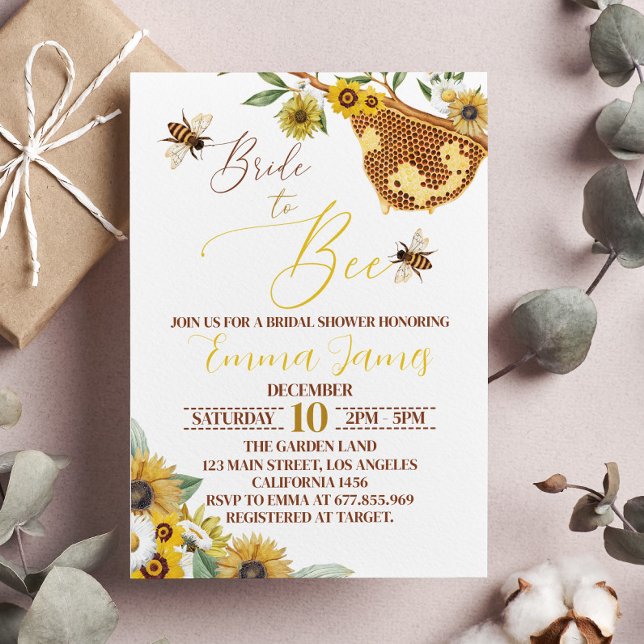 Bride To Bee Bridal Shower Invitation Honey Comb (Creator Uploaded)