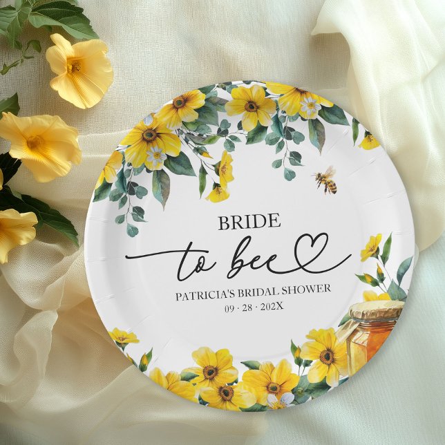 Bride To Bee Bridal Shower Paper Plate (Creator Uploaded)
