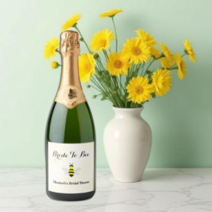 Bride To Bee Bridal Shower Sparkling Wine Label