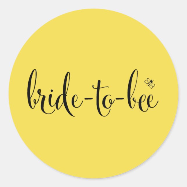 Bride-to-bee Decal in Sunshine Classic Round Sticker (Front)