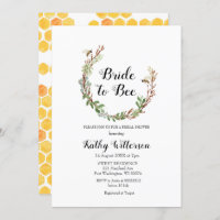 Bride to bee Greenery bridal shower invitation