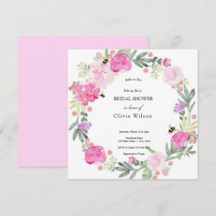  bride to bee greenery elegant bridal shower invitation