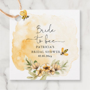 Bride To Bee Honeybee Floral Bridal Shower Favour Tags