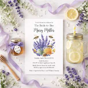 Bride-to-Bee Lavender Honey Bridal Shower  Invitation