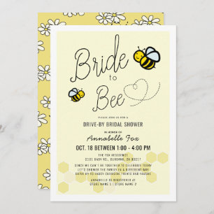 Bride to Bee Light Yellow Drive-by Bridal Shower Invitation