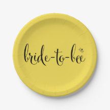 Bride-to-bee Plates in Sunshine