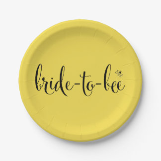 Bride-to-bee Plates in Sunshine