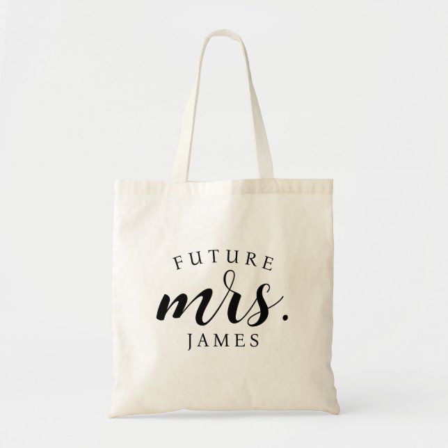Bride-to-Be's Personalized Future Mrs. Tote Bag (Front)