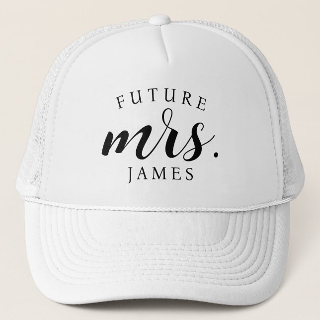 Bride-to-Be's Personalized Future Mrs. Trucker Hat (Front)