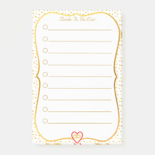 Bride To Do List Post-it Notes