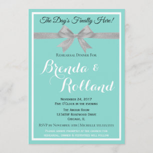 BRIDE  Touch Silver Wedding Suite Rehearse Party Invitation