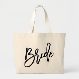 Bride Trendy Lettering Large Tote Bag