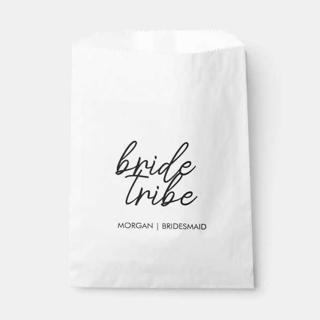 Bride Tribe | Bachelorette Bridesmaid Modern Favour Bag (Front)