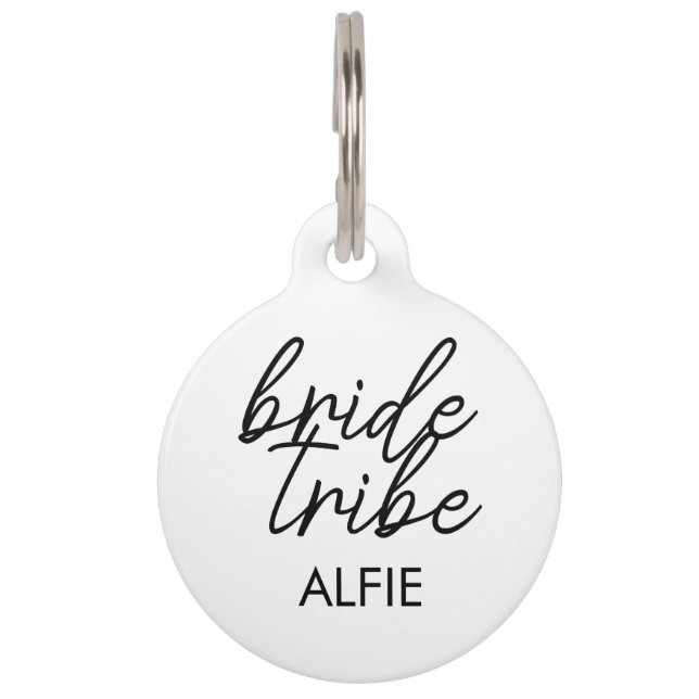 Bride Tribe | Bachelorette Bridesmaid Modern Pet Tag (Front)