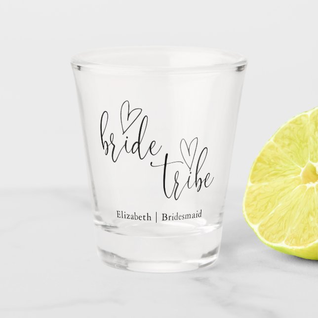 Bride Tribe Bachelorette Bridesmaids Shot Glass (Front)
