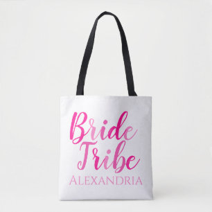 Bride Tribe Bachelorette Party Hot Pink Tote Bag