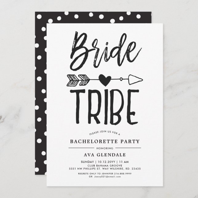 Bride Tribe | Bachelorette Party Spotted Invitation (Front/Back)