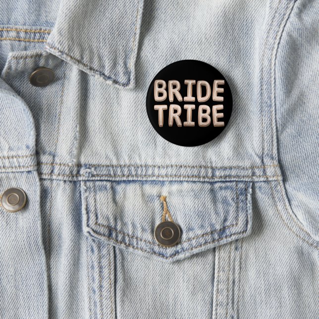 Bride Tribe Black Rose Gold Bachelorette Party 2 Inch Round Button (In Situ)