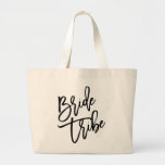 Bride Tribe Black Script Large Tote Bag<br><div class="desc"></div>