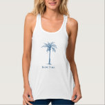 Bride Tribe Blue Tropical Palm Tree Tank Top<br><div class="desc">This fun tropical palm tree tank top with the words "Bride Tribe" in (color of the year 2020) blue is the perfect bridal shower gift for a tropical beach destination or outdoor wedding!</div>