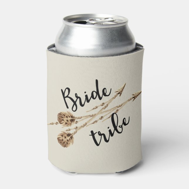 Bride Tribe Boho Arrows Personalized Can Cooler (Can Front)