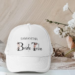 Bride Tribe Boho Floral Letters Bachelorette Trucker Hat<br><div class="desc">Bride Tribe trucker hats,  personalized for your bride tribe to wear for your bachelorette party,  shopping trips ...  Bride Tribe is lettered with neutral boho floral letters and handwritten script. Perfect for a fall wedding,  floral wedding,  boho garden wedding or any theme with a neutral earthy wedding colour palette.</div>