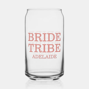 Bride Tribe Bridal Party Dusty Rose Can Glass