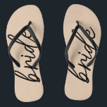 Bride Tribe | Bridal Party Modern  Flip Flops<br><div class="desc">Simple, modern and stylish "Bride Tribe" quote with script font in black and white in a trendy style. The names can be personalized with names of your bridal party. You can use it for the bride, bridesmaids, flower girls, or Mother of the Bride. The coordinating accessories for team bride work...</div>