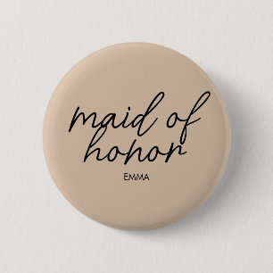 Bride Tribe Bridal Party Modern Monogram 2 Inch Round Button