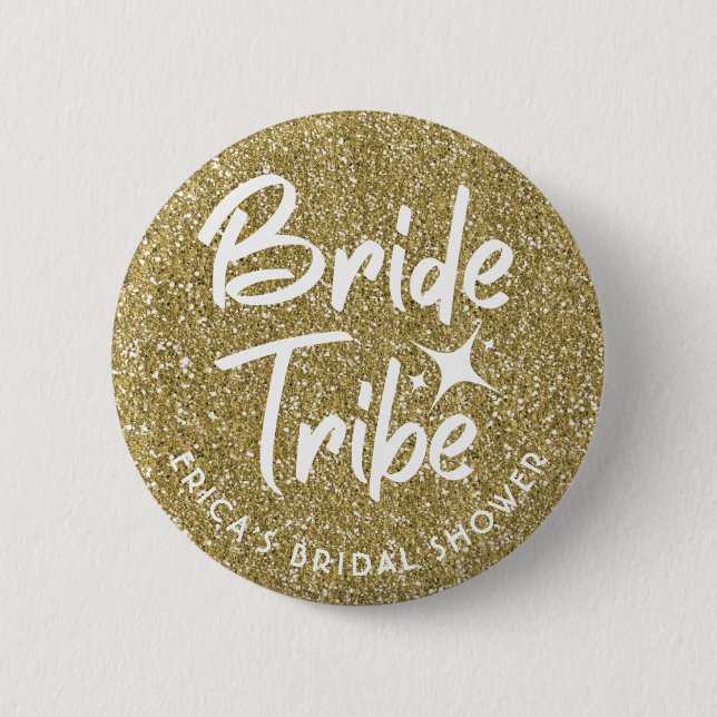 Bride tribe bridal shower pin gold (Front)