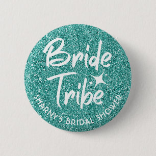Bride Tribe Bridal Shower Pin Turquoise