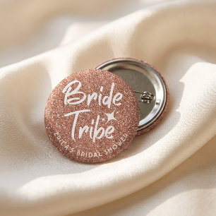 Bride tribe bridal shower rose gold pin