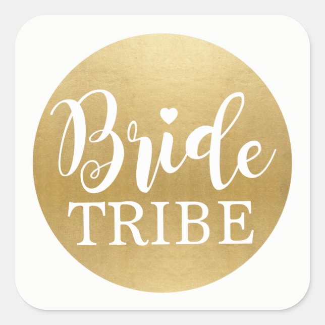 Bride Tribe Bridal Shower Stickers Gold Bridal (Front)