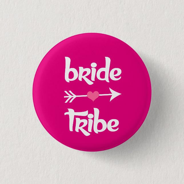 Bride Tribe Bridesmaid women's 1 Inch Round Button (Front)