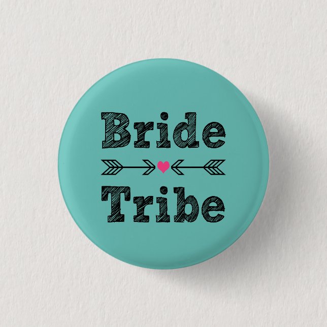 Bride Tribe Bridesmaid women's 1 Inch Round Button (Front)