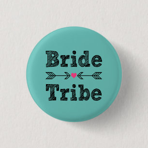 Bride Tribe Bridesmaid women's 1 Inch Round Button