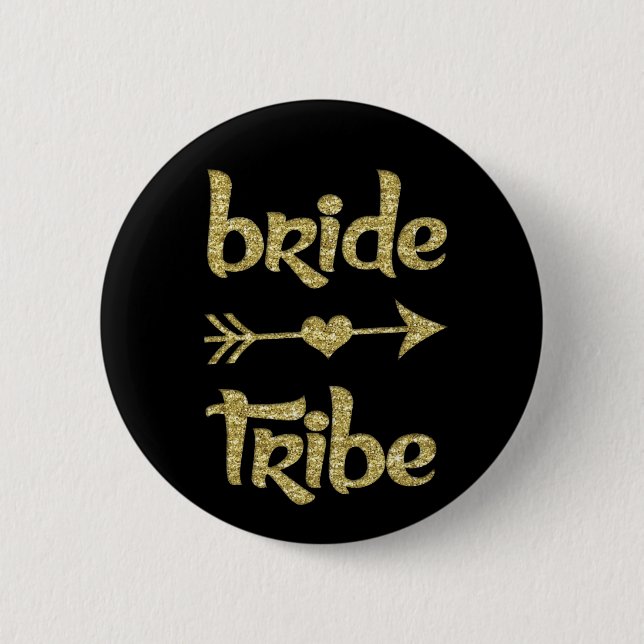 Bride Tribe Bridesmaid women's 2 Inch Round Button (Front)