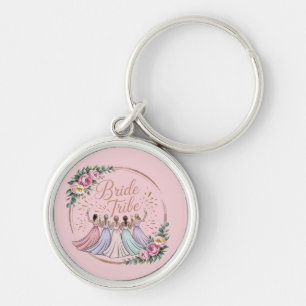 Bride Tribe Custom Name Bachelorette Party Keychain