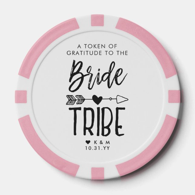 Bride Tribe | Custom Thank You Message Poker Chips (Front)