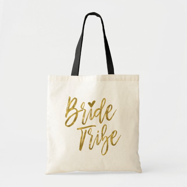 Bride Tribe Faux Gold Foil Wedding Party Bag (Front)