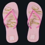 Bride Tribe Flip Flops with Monogram Typography<br><div class="desc">Bride Flip Tribe Flip Flops with Gold Foil Monogram Typography for the perfect Beach Bachelorette Party.</div>