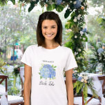 Bride Tribe Floral Blue Hydrangea Foliage Wedding T-Shirt<br><div class="desc">This bride tribe t-shirt features a watercolor floral design with blue hydrangea flowers and greenery foliage. Personalize it with your own text. Matching products are available. Please visit our store or view our collection pages to see the full range.</div>