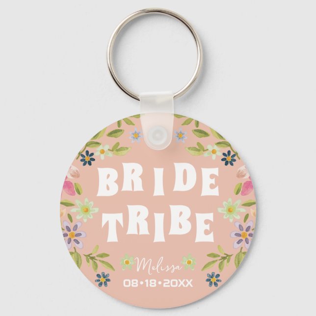 Bride Tribe Funny Bridesmaid Favour Gift Keychain (Front)