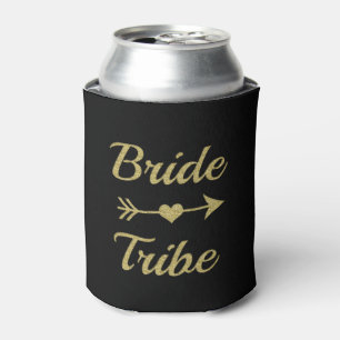 Bride Tribe Gold Glitter Bridesmaid can cooler