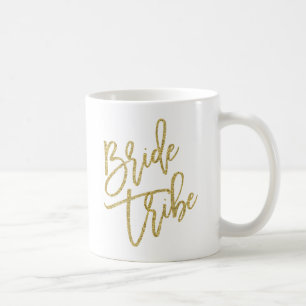 Bride Tribe Gold Glitter Script Coffee Mug