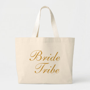 Bride Tribe Gold Large Tote Bag