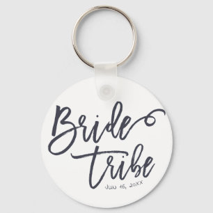 Bride Tribe Modern and Simple Handwritten Keychain