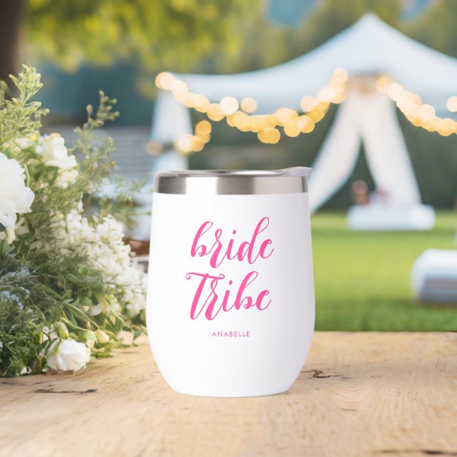 Bride Tribe Modern Hot Pink Bachelorette Party (Wedding)